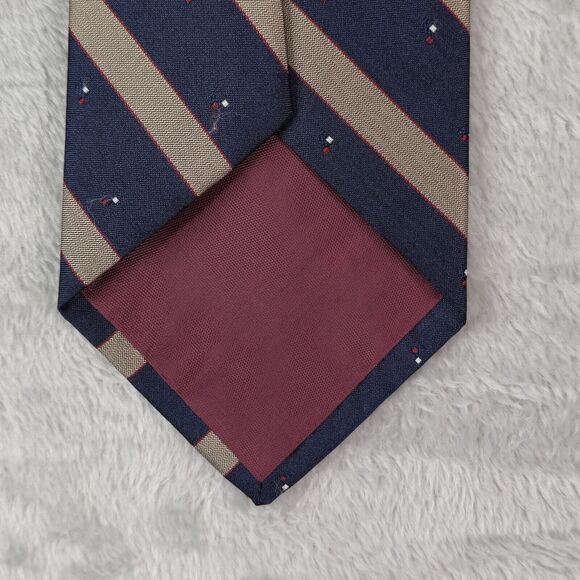 Vintage London Fog Mens Neck Tie 54"L Blue Striped Necktie Made in USA - Picture 6 of 9